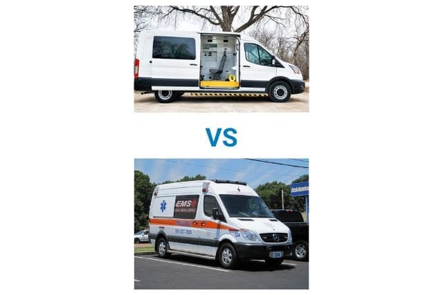 Featured image of an EMT vs NEMT Van