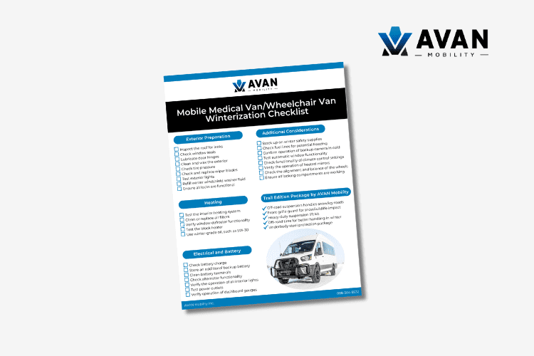 AVAN Winterization Checklist for Wheelchair Vans or Mobile Medical Units