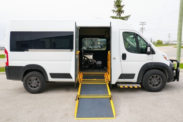 Dialysis Transport Van with ramp extended