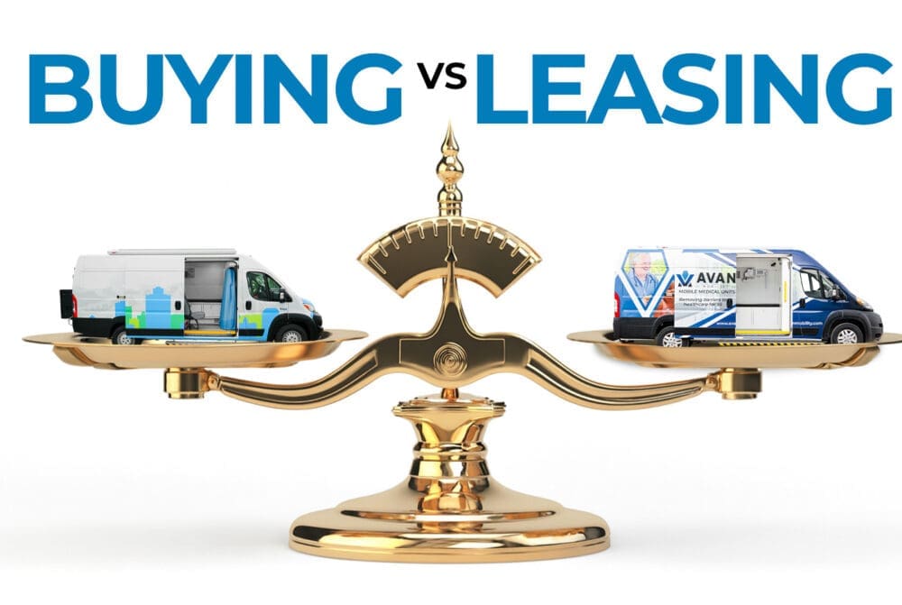 Is it better to buy or to lease a mobile clinic?