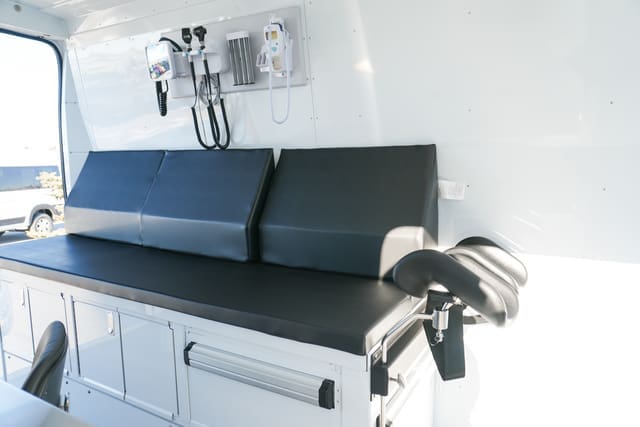 Women and Infants Mobile Clinic exam bed