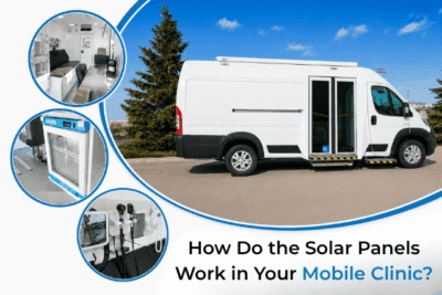 Solar panels in mobile clinic
