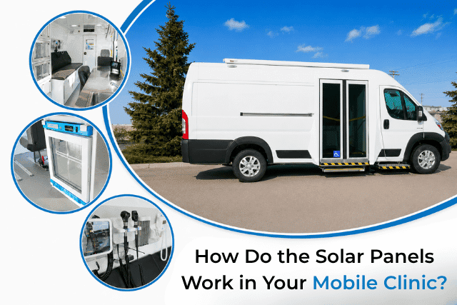 Solar panels in mobile clinic