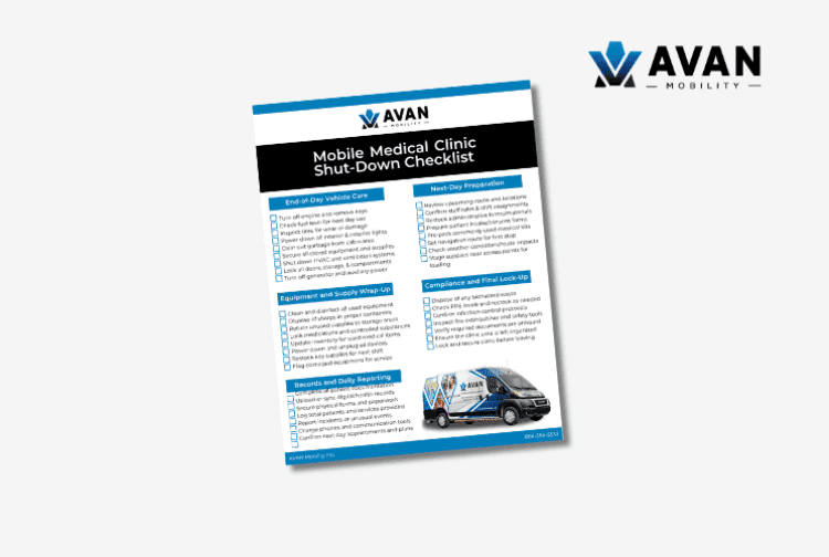 AVAN Mobile Clinic Shut-Down Checklist Feature Page