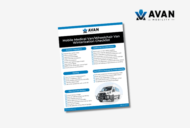 AVAN Winterization Checklist for Wheelchair Vans or Mobile Medical Units